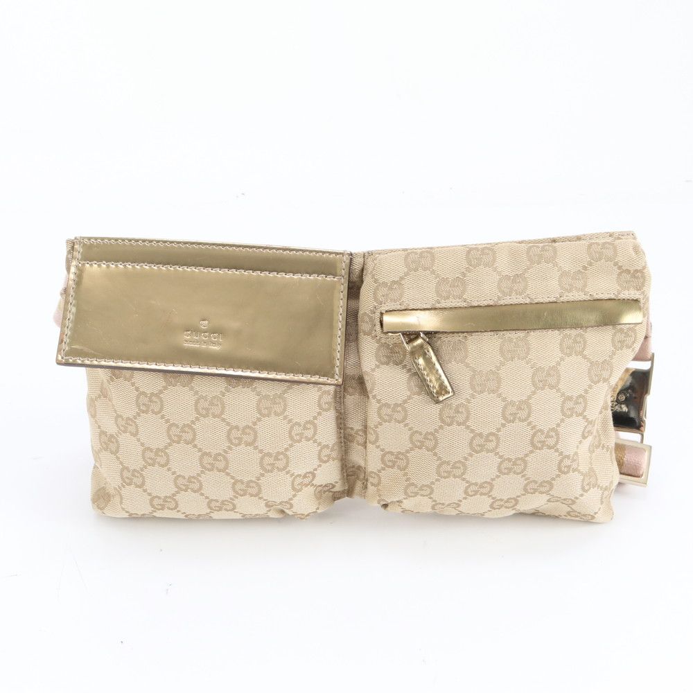 グッチ ボディバッグ GGキャンバス レザー ブラウン 28566 GUCCI 28566 GG/ロゴ ボディバッグ カバン ウエストバッグ GG