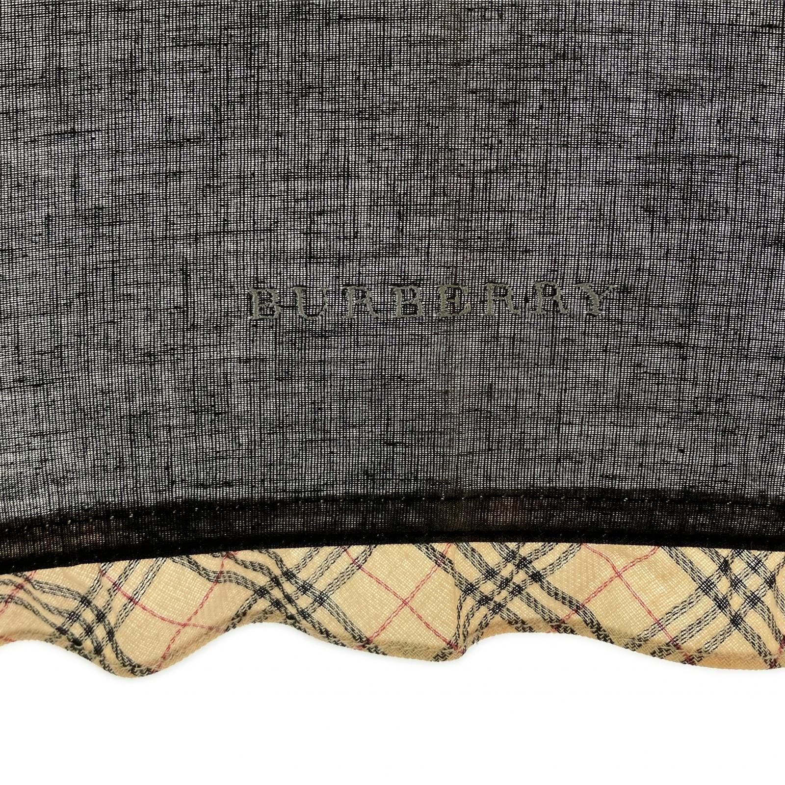 BURBERRY バーバリー ノバチェック フリル 3段階日傘 小傘 ブラック