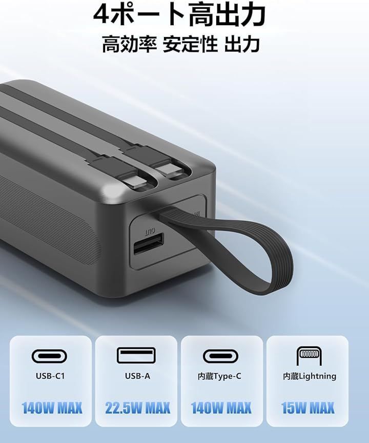 FUSSOP モバイルバッテリー 大容量 小型 140W高出力 ブラック FUSSOP モバイルバッテリー 大容量 小型 140W高出力 ブラックAmazon