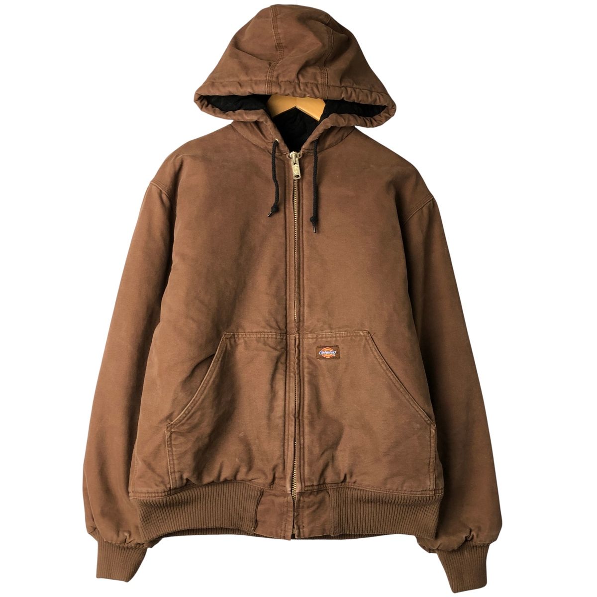 ディッキーズ　アクティブジャケット　ダックジャケット　フーディー　XL ブラウン Dickies ディッキーズ アクティブジャケット型 ダック地 フルジップ