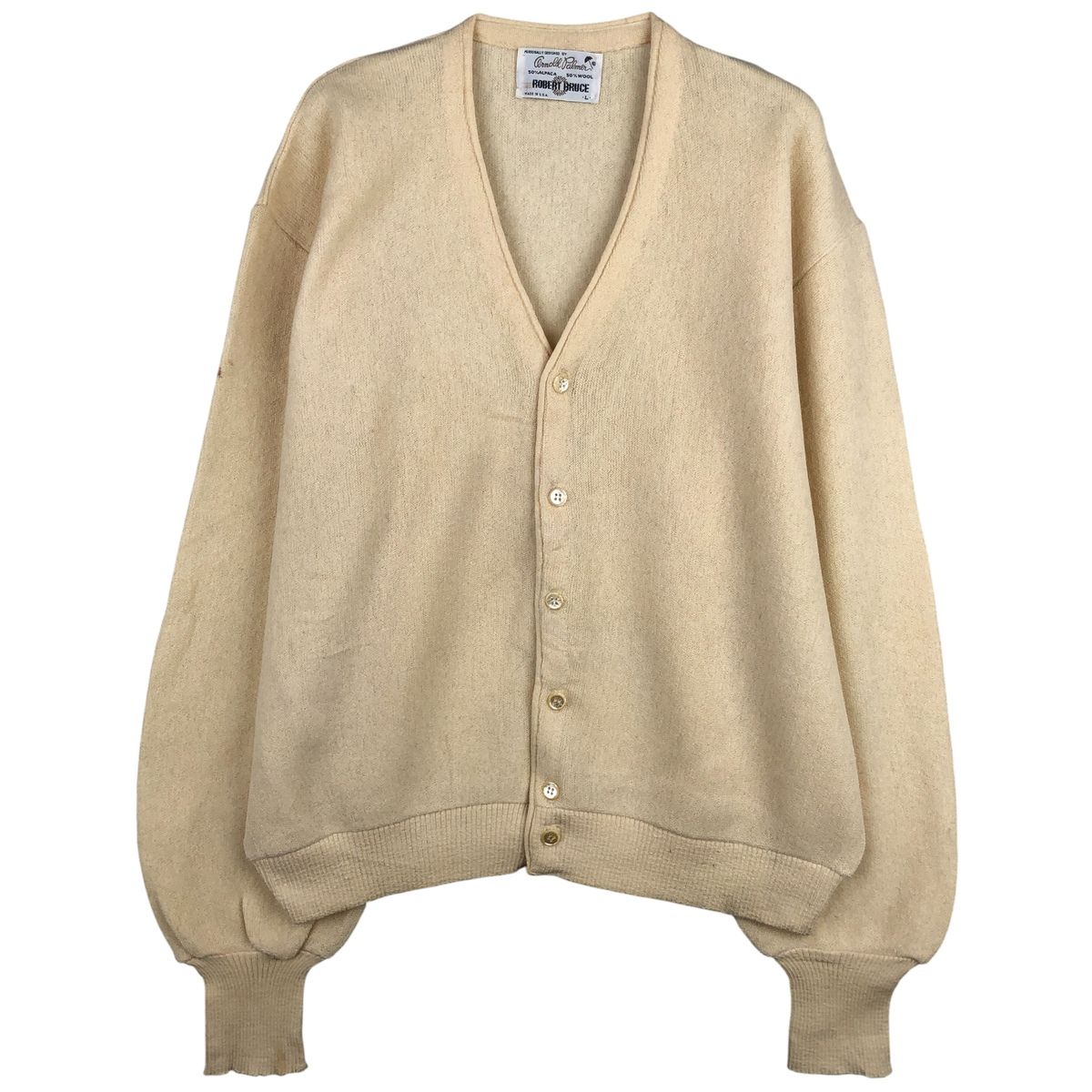 80s USA製 アーノルドパーマー アクリル カーディガン ニット デッド 古着 アーノルドパーマー Arnold Palmer アクリルニットカーディガン