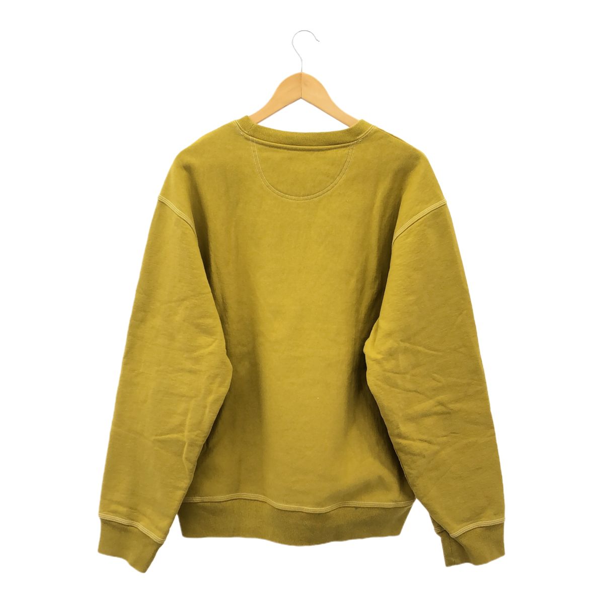 1756 乳白色のブルー STUSSY ステューシー サイズM Contrast Stitch Label Crew Sweat