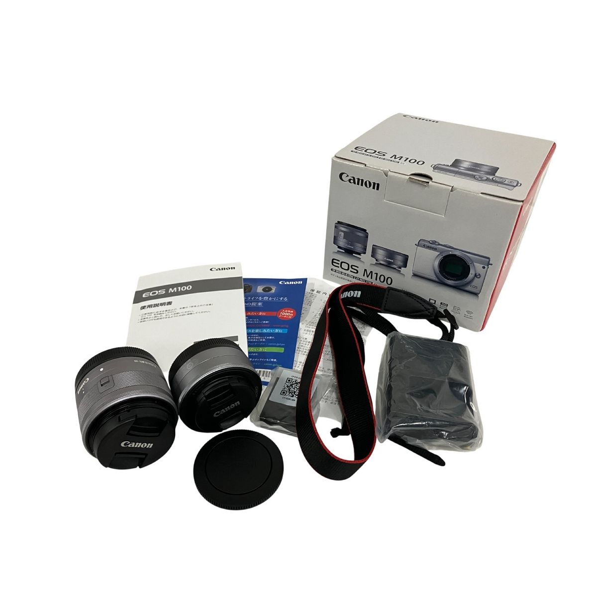 Canon EOS M100 EF-M 15-45mm/22mm ミラーレス一眼カメラ キャノン