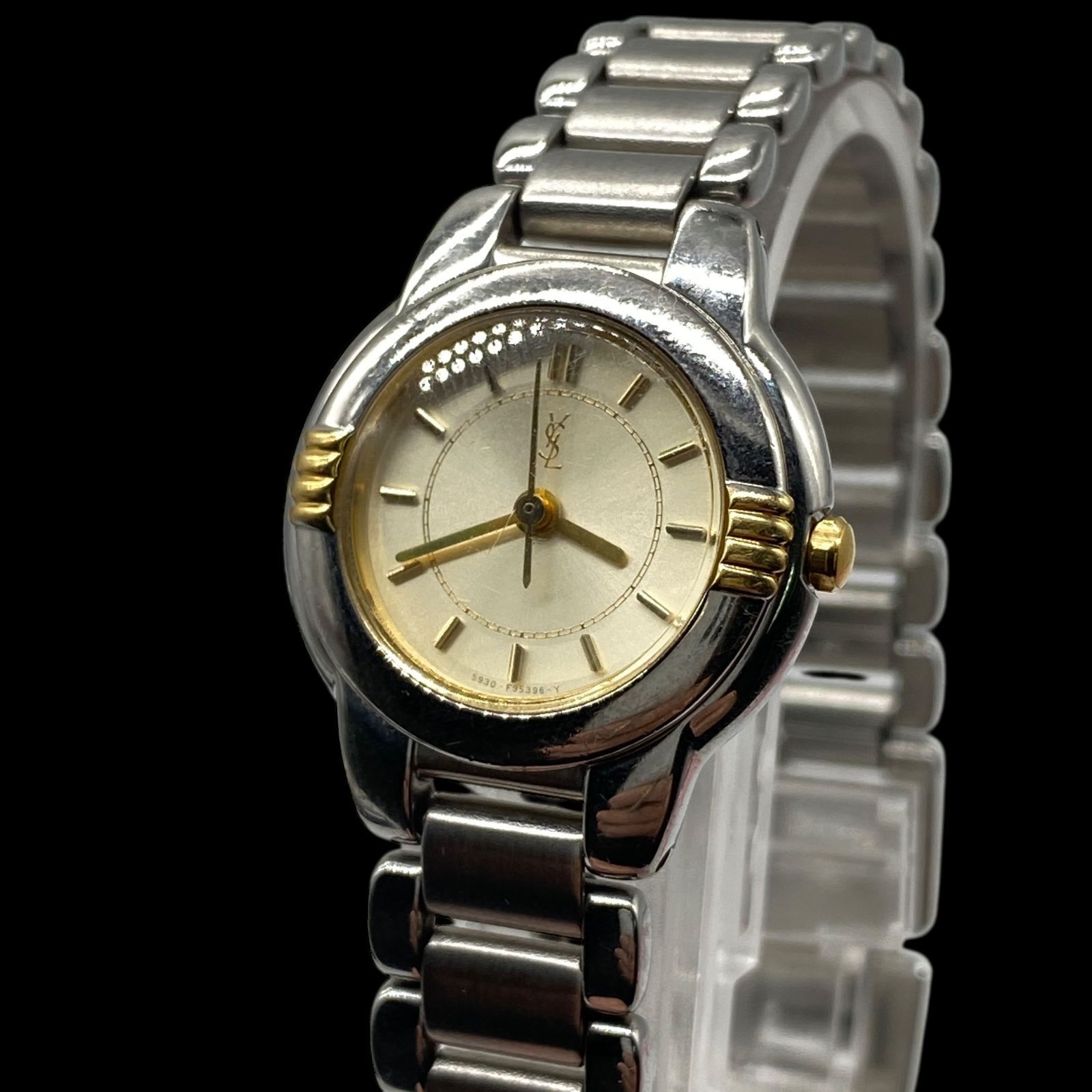 稼働品 Yves Saint Laurent イヴサンローラン 腕時計 QZ クォーツ 3針