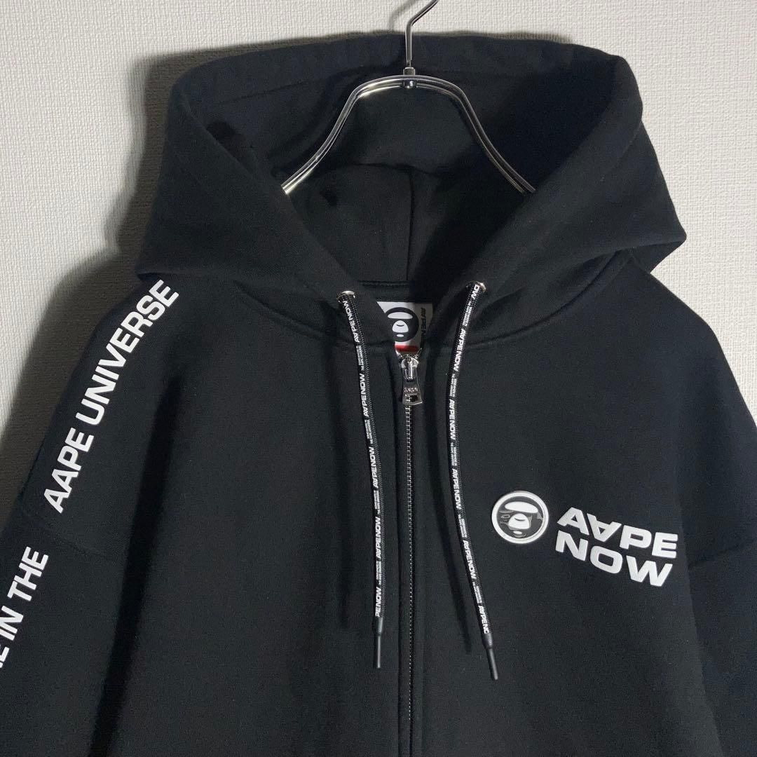 極美品】A BATHING APE フルジップパーカー ロゴ 裏起毛 黒 M - メルカリ