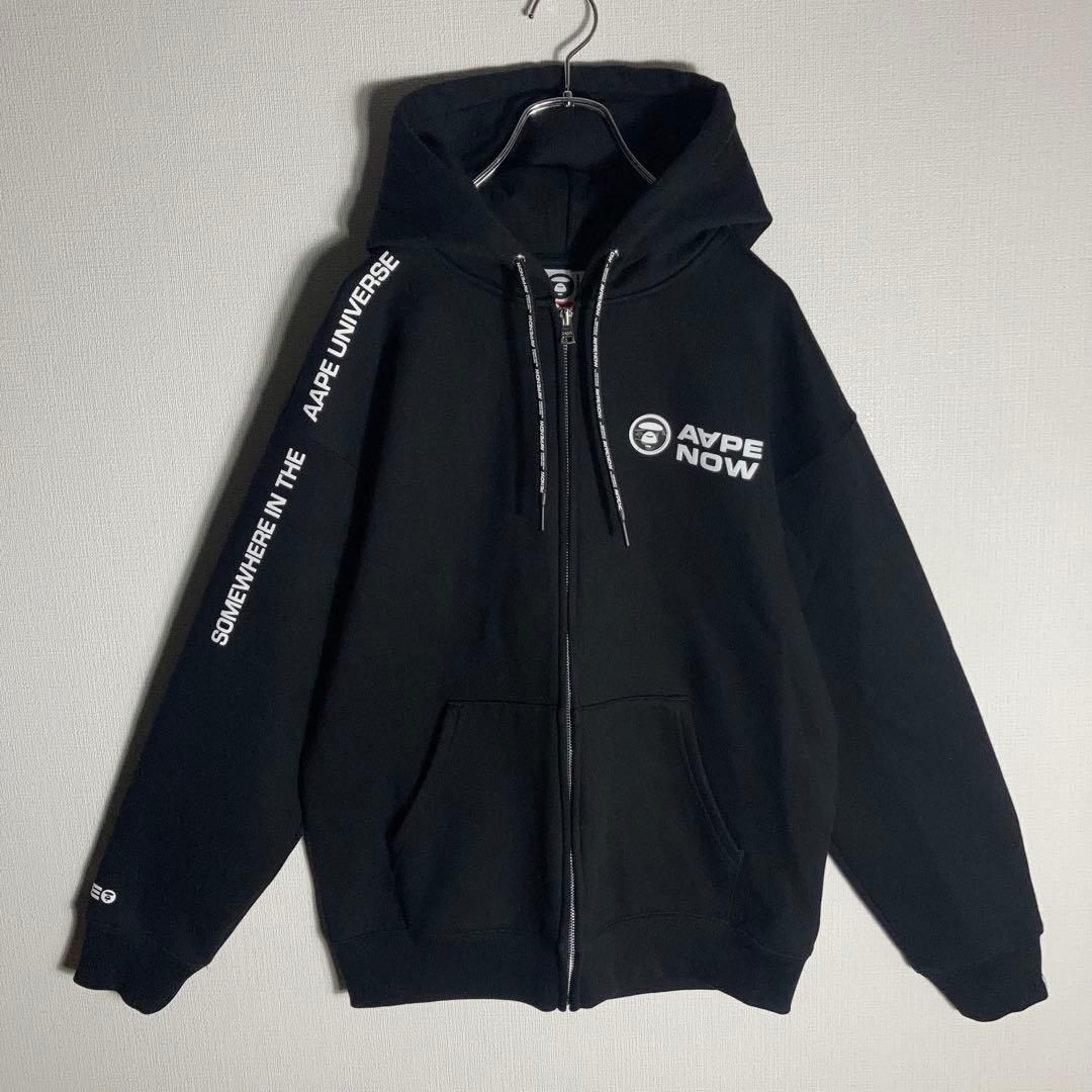 極美品】A BATHING APE フルジップパーカー ロゴ 裏起毛 黒 M - メルカリ