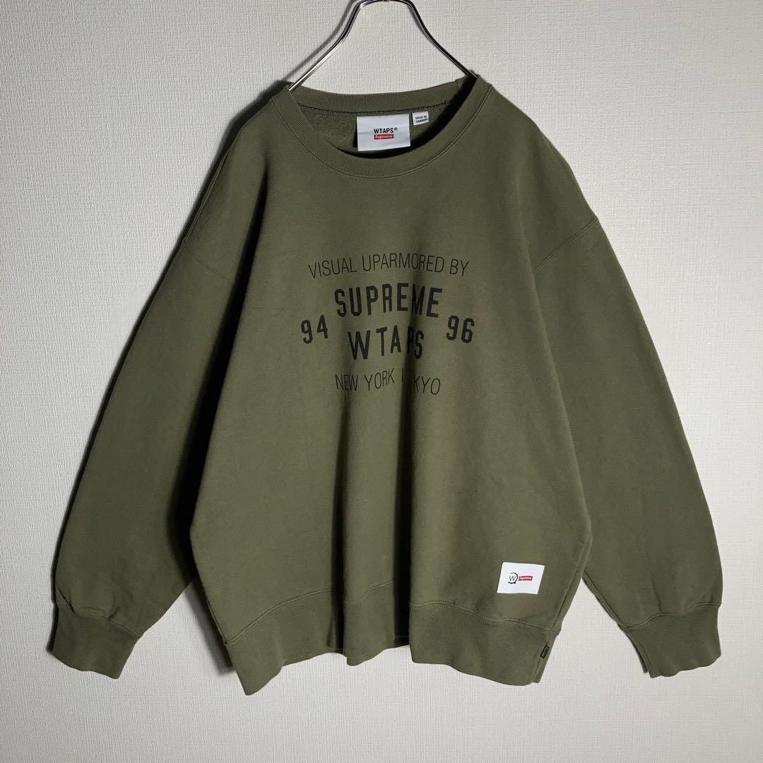 WTAPS SUPREME コラボスウェット ビッグロゴ カーキ L - メルカリ