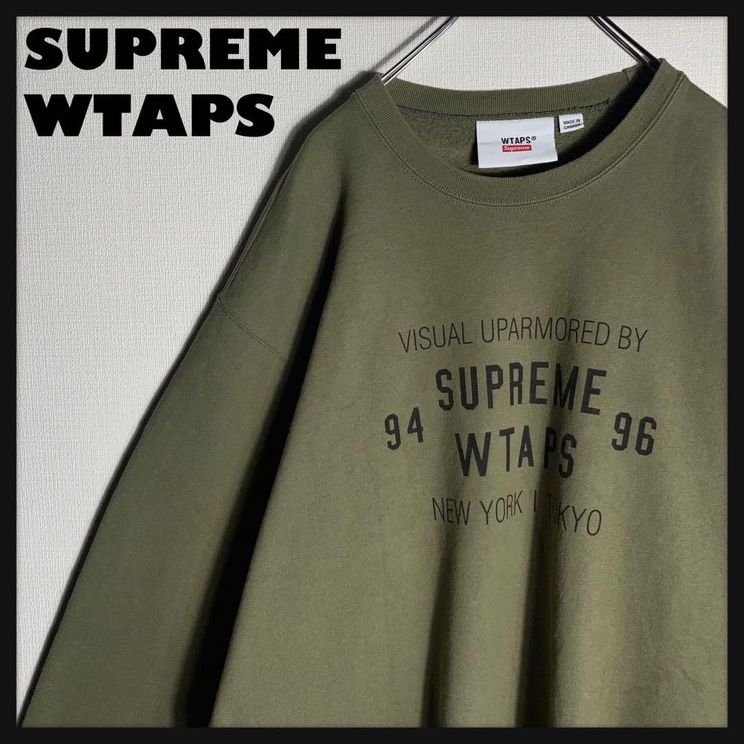 WTAPS SUPREME コラボスウェット ビッグロゴ カーキ L - メルカリ