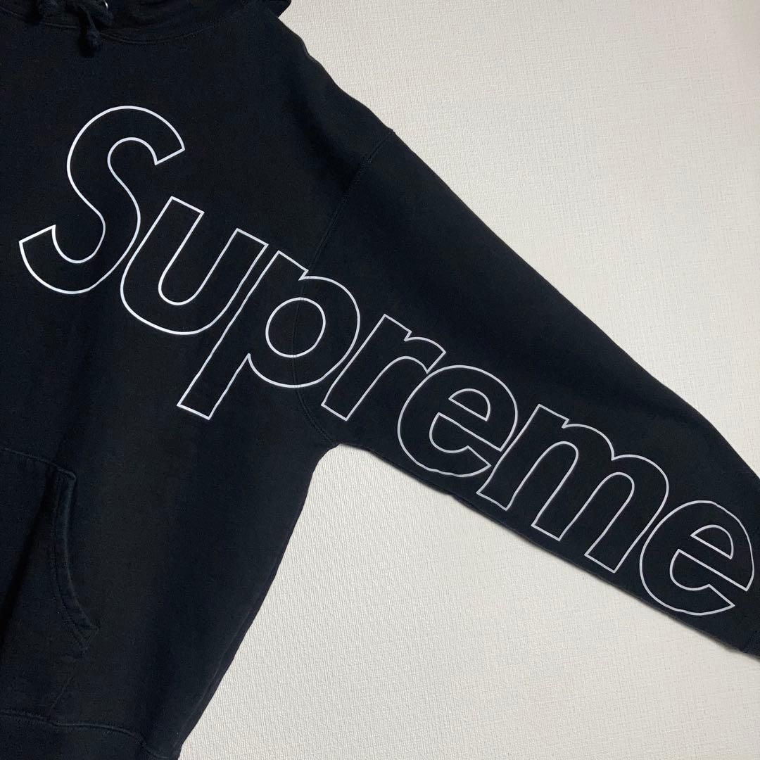 SUPREME プルオーバーパーカー ビッグロゴ ストリート 黒 M - メルカリ