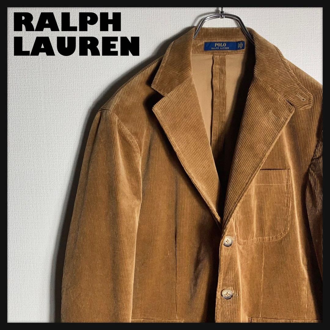 RALPH LAUREN テーラードジャケット 太畝コーデュロイ 刺繍ロゴ M. RALPH LAUREN テーラードジャケット 太畝コーデュロイ 刺繍ロゴ M