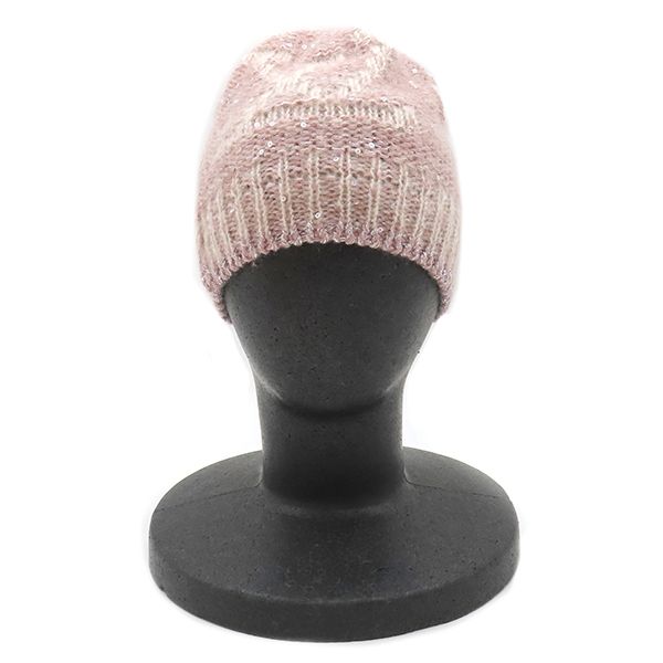 美品　ルイヴィトン　モノグラム　ニット帽　ビーニー　ピンク　スパンコール　ラメ ルイヴィトン LOUIS VUITTON ニットキャップ スパンコールビーニー