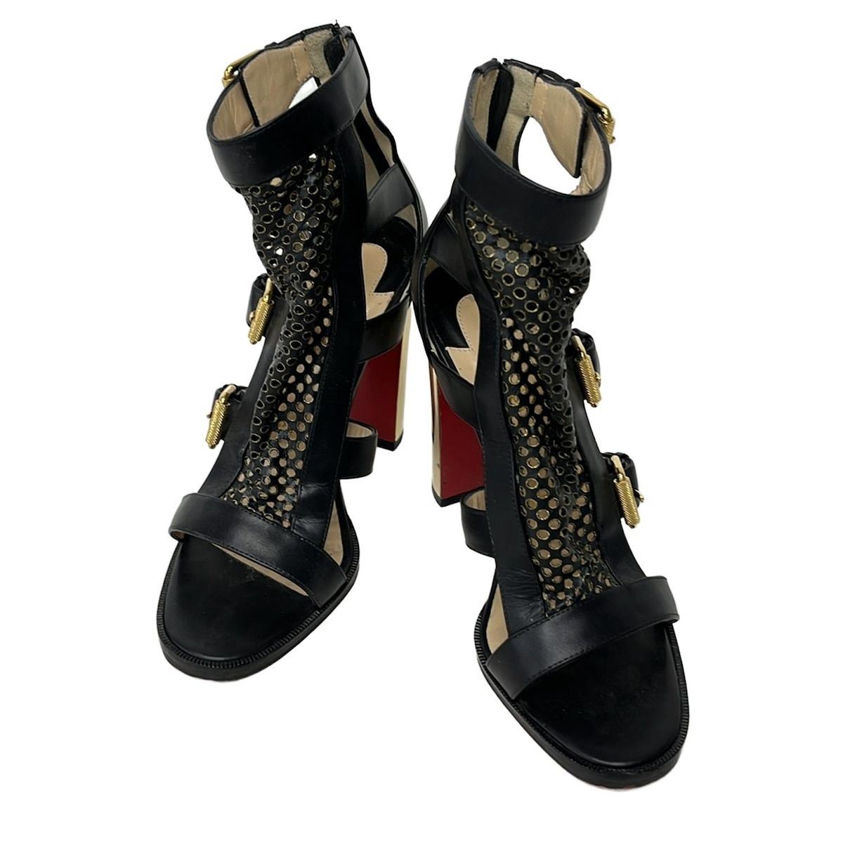 Christian Louboutin ブラックブーティ 37 CHRISTIAN LOUBOUTIN(クリスチャンルブタン) ショートブーツ 37