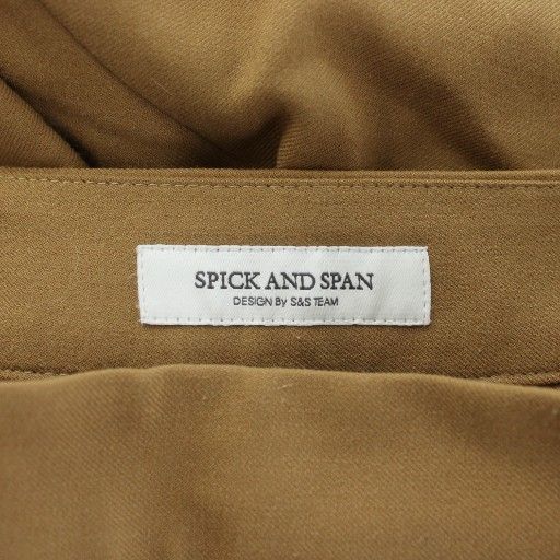 スピック&スパン Spick&Span ラップワイドパンツ ウール 40 茶色