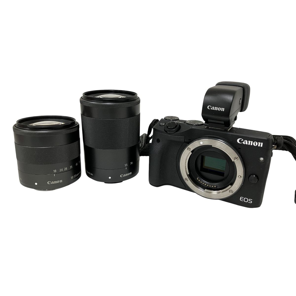 美品Canon EOS M3 デジタルミラーレスカメラ 18-55mm EOS M3 ミラーレス一眼カメラ ブラック [ズームレンズ+単焦点レンズ