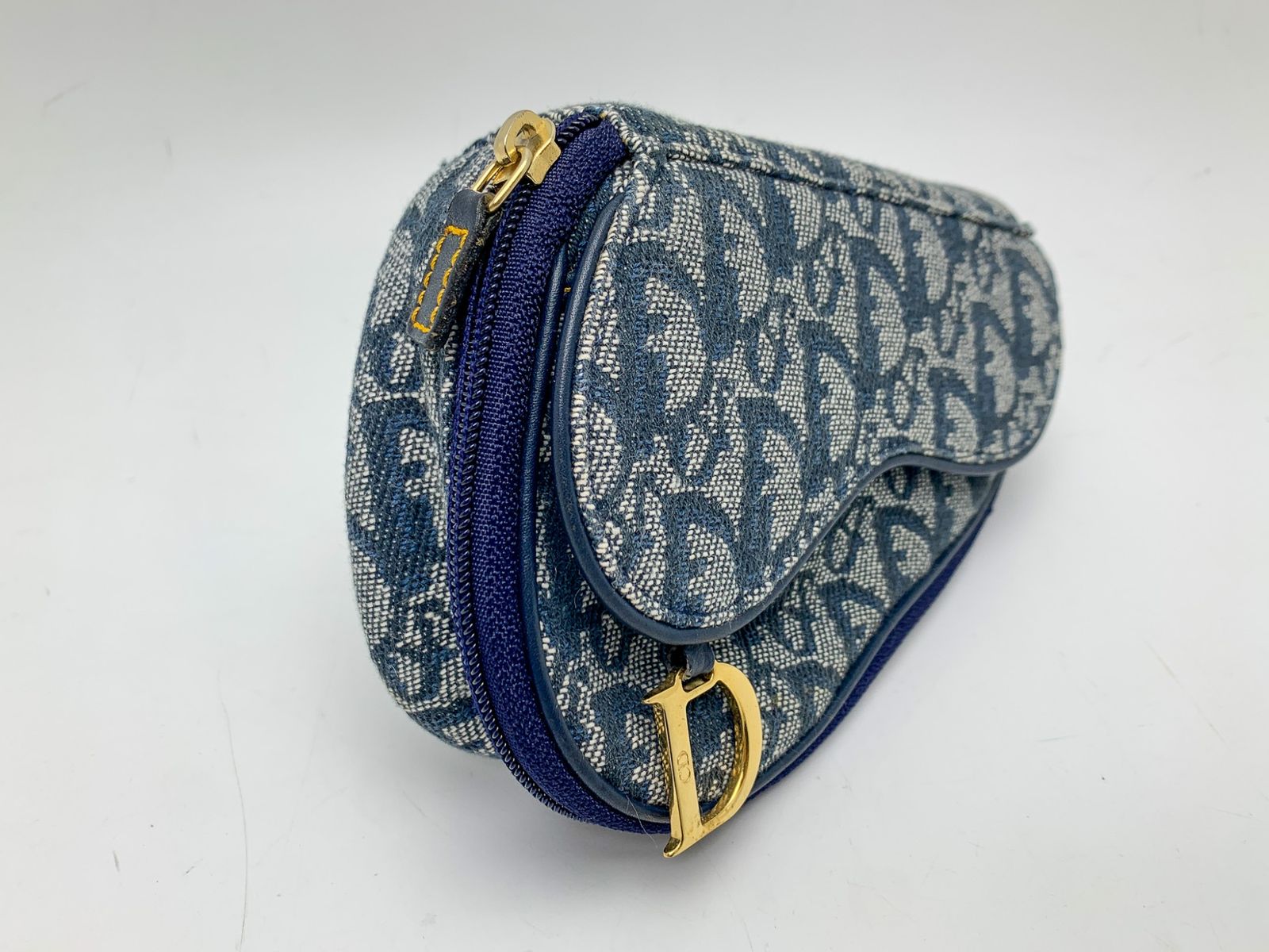 DIOR ディオール ネイビー トロッター サドル ポーチ メイクポーチ