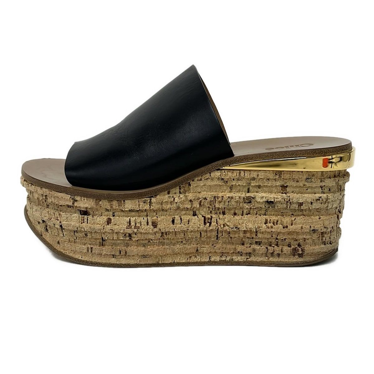 Chloe(クロエ) サンダル 36 レディース - 黒 ウェッジソール レザー