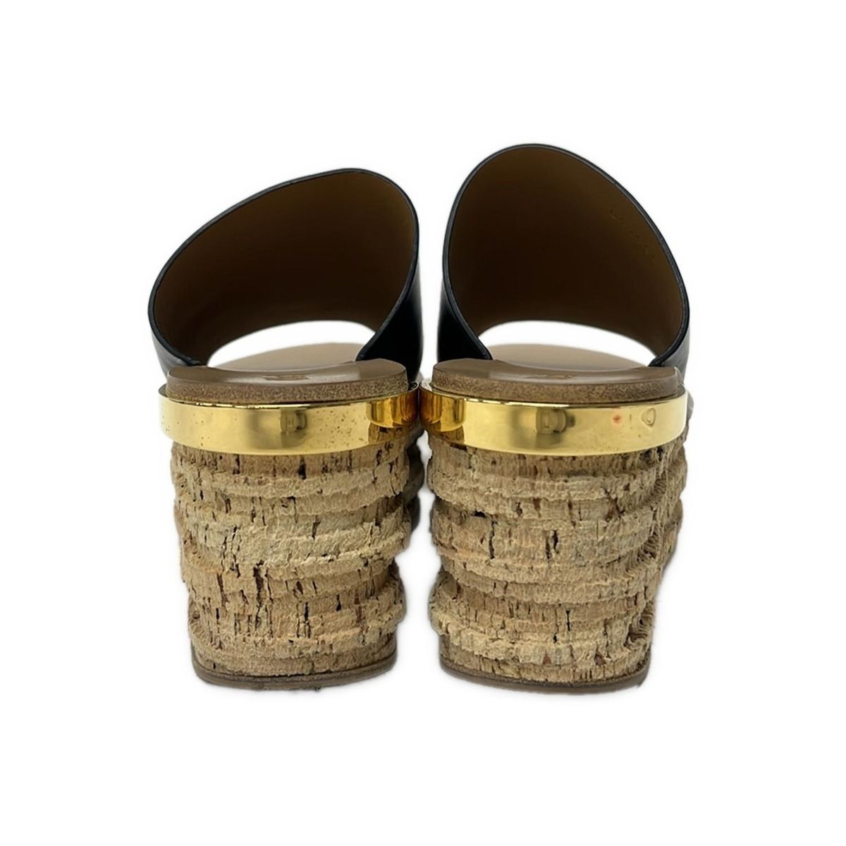 Chloe(クロエ) サンダル 36 レディース - 黒 ウェッジソール レザー