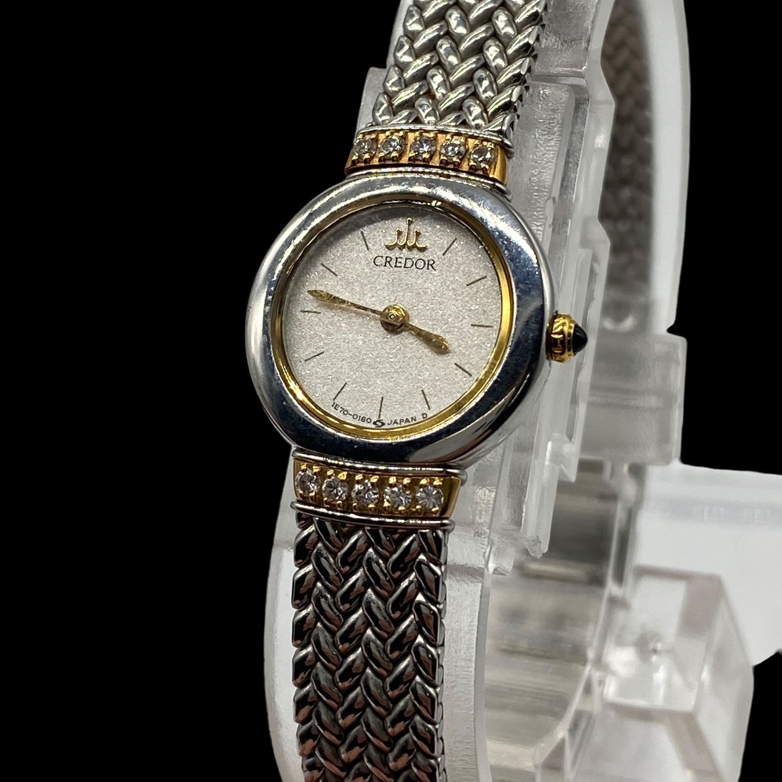 新品電池 稼働品 SEIKO セイコー 腕時計 18KT SS ラグダイヤ コンビ QZ