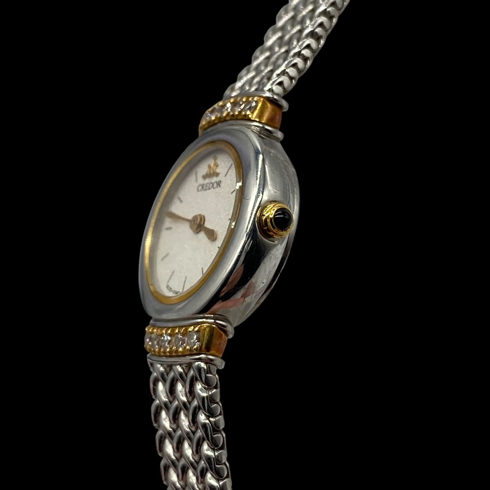新品電池 稼働品 SEIKO セイコー 腕時計 18KT SS ラグダイヤ コンビ QZ