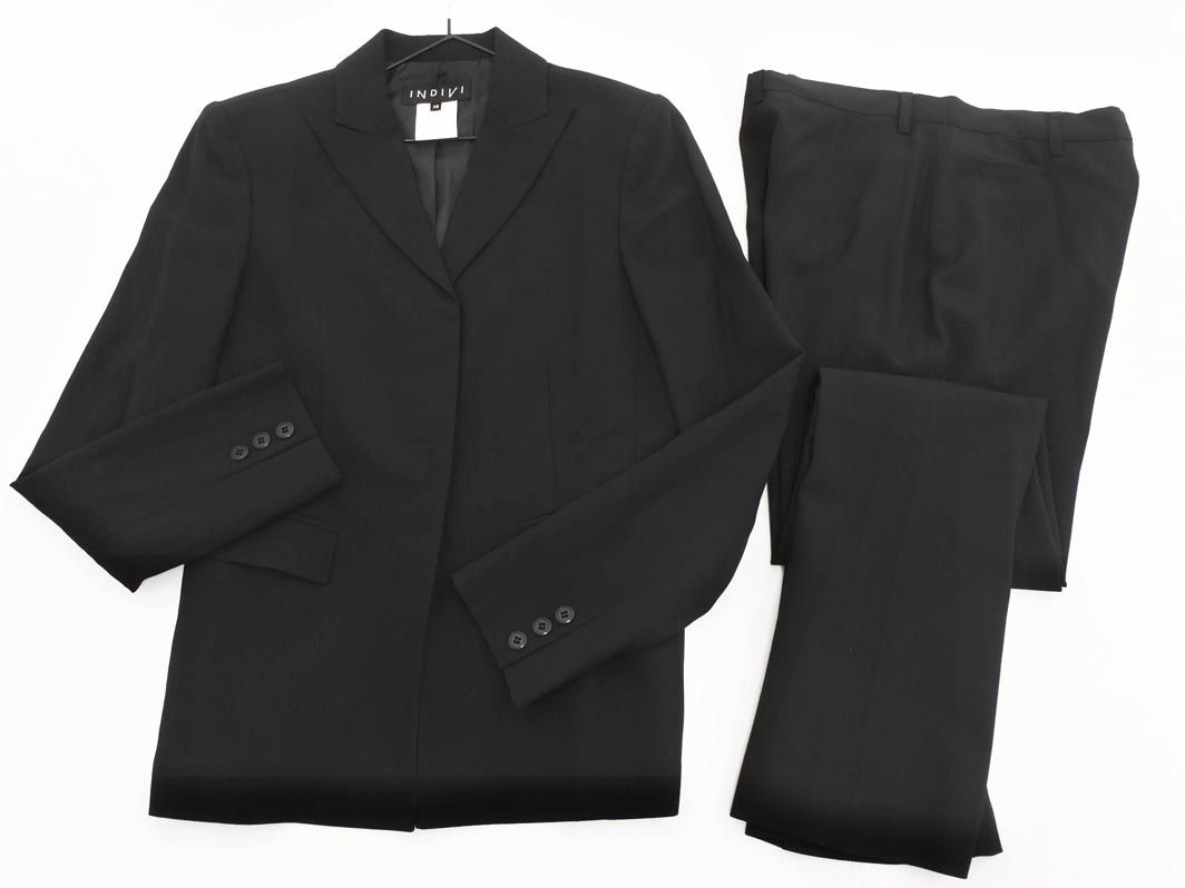 INDIVI インディヴィ ウール混 セットアップ ジャケット パンツ スーツ