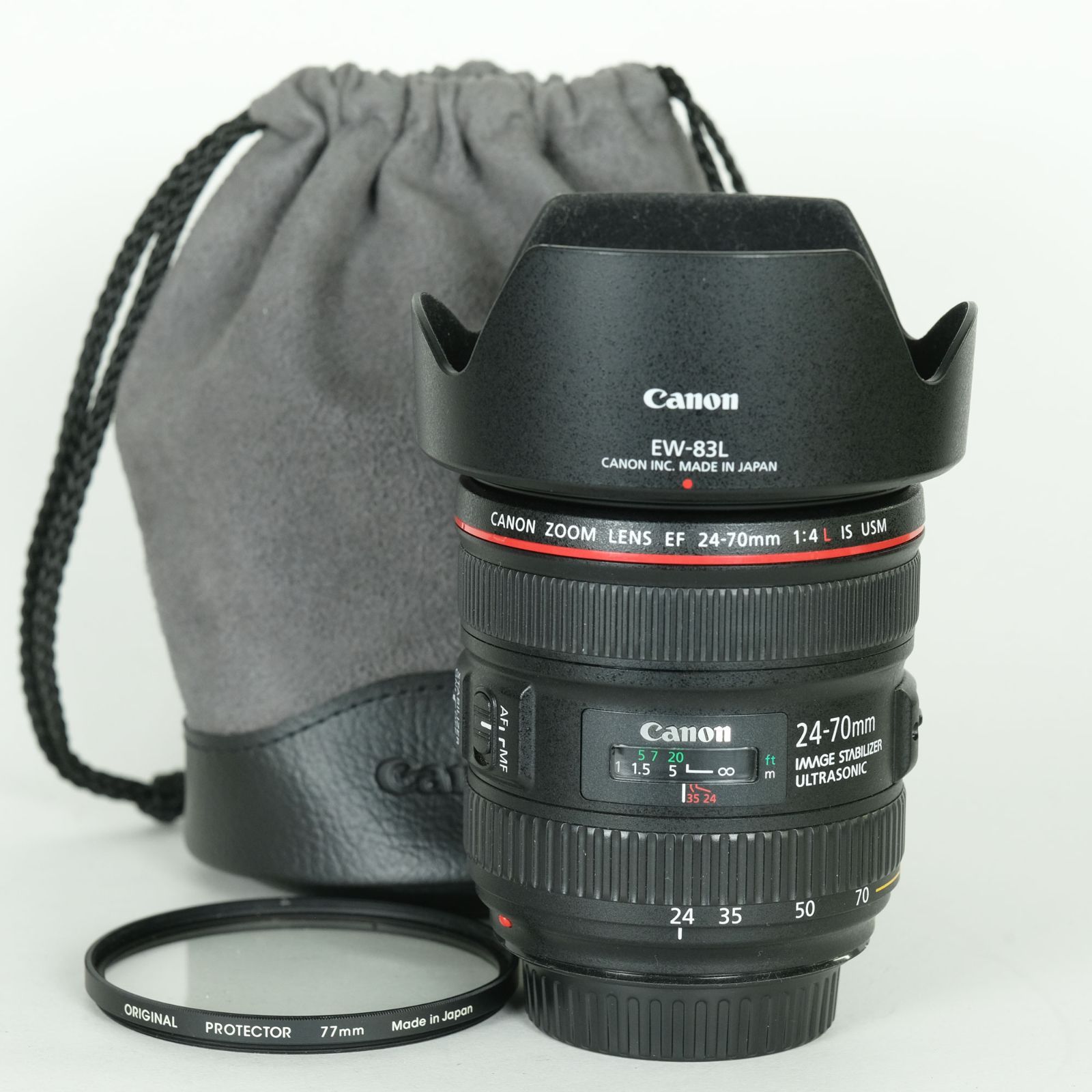 EF24-70mm F4L IS USM フード ケース 保護フィルター付き EF24-70mm F4L IS USM フード ケース 保護フィルター付き