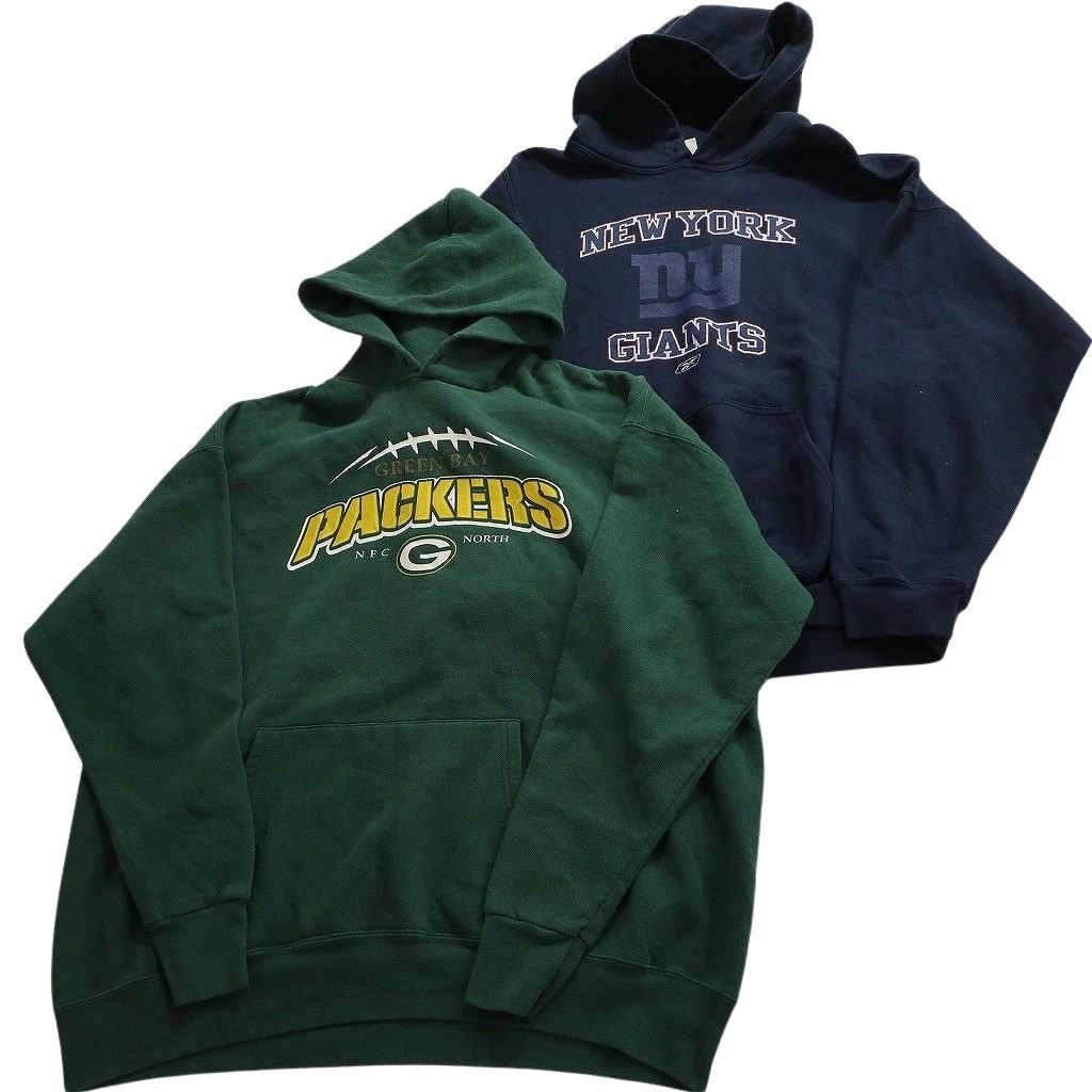 リーボック NFL 全刺繍 ジャイアンツ スウェットパーカー 2XL 5642 古着卸 まとめ売り プロチーム スウェット 8枚セット (メンズ XL