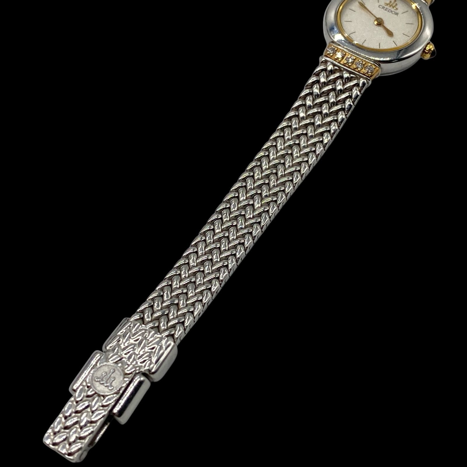 新品電池 稼働品 SEIKO セイコー 腕時計 18KT SS ラグダイヤ コンビ QZ 