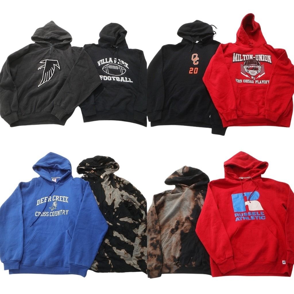 メンズ　フード付きトレーナー　古着　まとめ売り　M〜L 古着卸 まとめ売り カラー パーカー スウェット 8枚セット (メンズ M