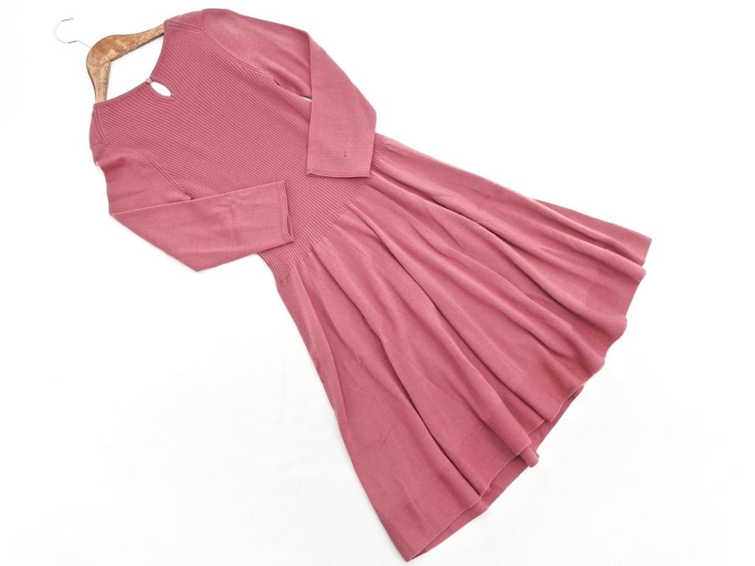 ANAYIアナイウールスムースＡラインワンピースピンク38 ※クリーニング済み ANAYIアナイウールスムースAラインワンピースピンク38 ※クリーニング済み