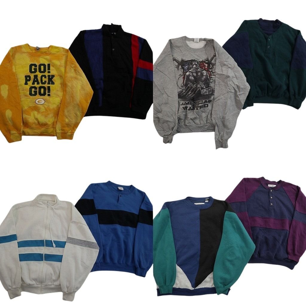 古着卸 まとめ売り カラー スウェット 8枚セット (メンズ L