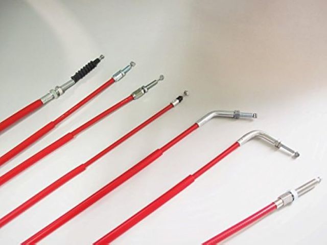 レッド 50mmロング アクセル スロットル ワイヤー 83年～85年