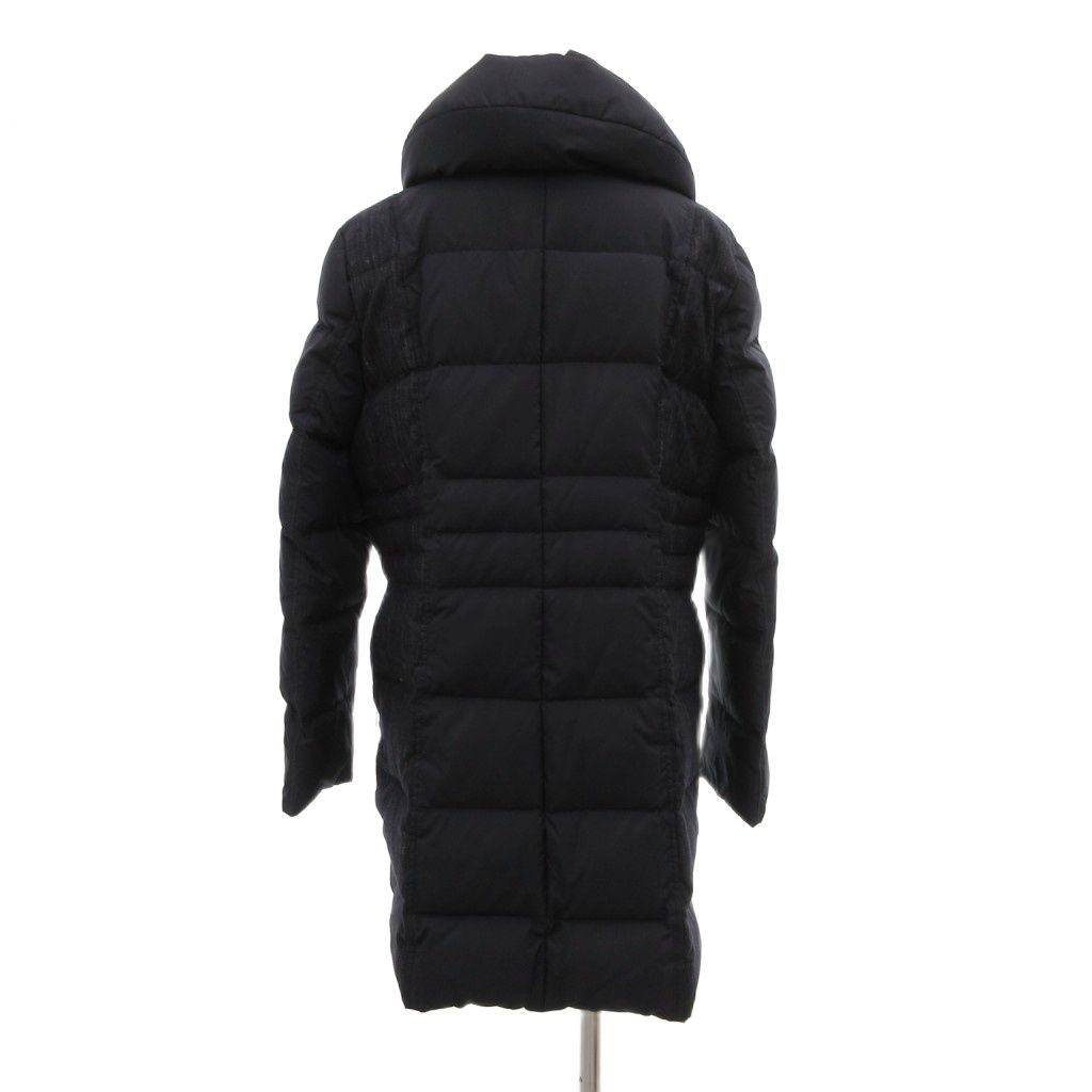 レリアン Leilian ダウンコート ロング ステンカラー 11 紺 ネイビー