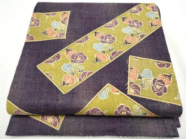 平和屋着物●太鼓柄袋帯　紬地　貝紫幻想　正絹　逸品　DAAY1232ps 平和屋着物○太鼓柄袋帯 紬地 貝紫幻想 正絹 逸品 DAAY1232ps