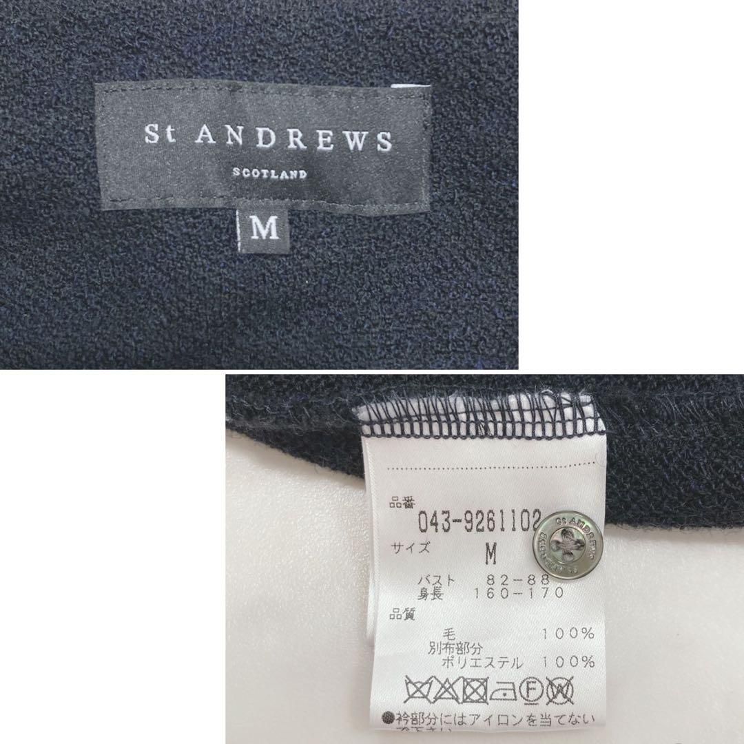 St ANDREWS 売れ筋 襟切替長袖ポロシャツ ハーフボタン 大人綺麗め