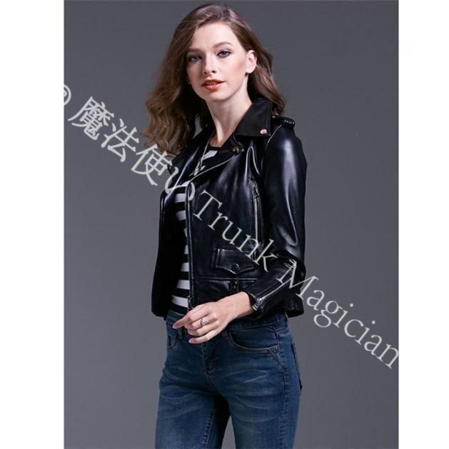 新品未使用】ライダースジャケット レディース 本革 ラム革 羊革