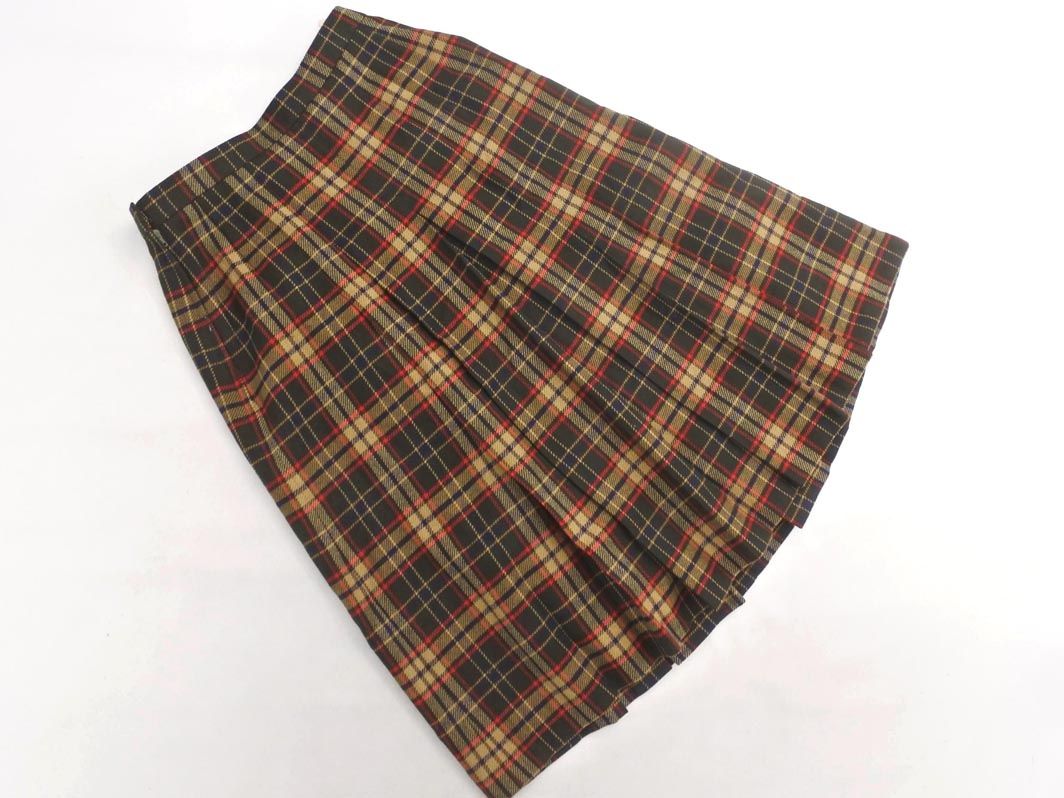 DAKS ダックス ウール混 チェック ロング スカート size72 96/ベージュ