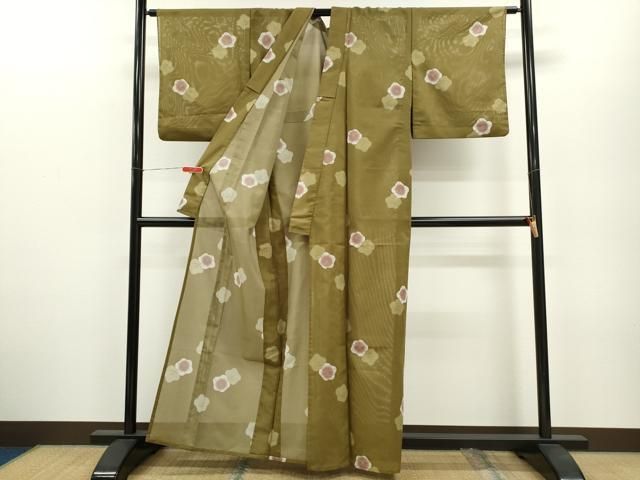 平和屋着物＊夏物　小紋　絽　椿　洗える着物　CABB2170ze 平和屋着物＊夏物 小紋 絽 椿 洗える着物 CABB2170ze 【公式通販】