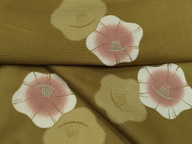 平和屋着物＊夏物　小紋　絽　椿　洗える着物　CABB2170ze 平和屋着物＊夏物 小紋 絽 椿 洗える着物 CABB2170ze 【公式通販】