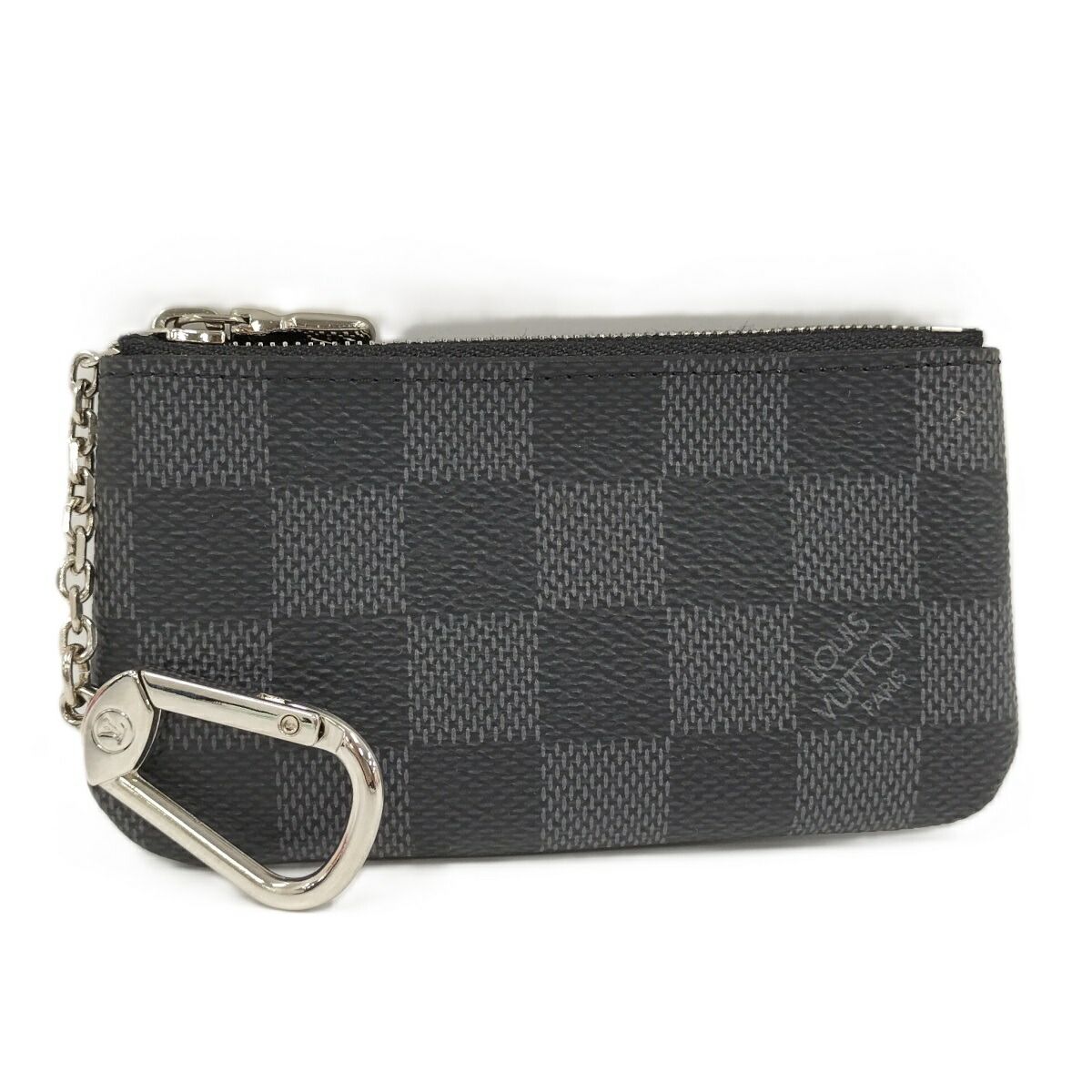 LOUIS VUITTON キーリング付きコインケース ポシェットクレ ダミエグラ