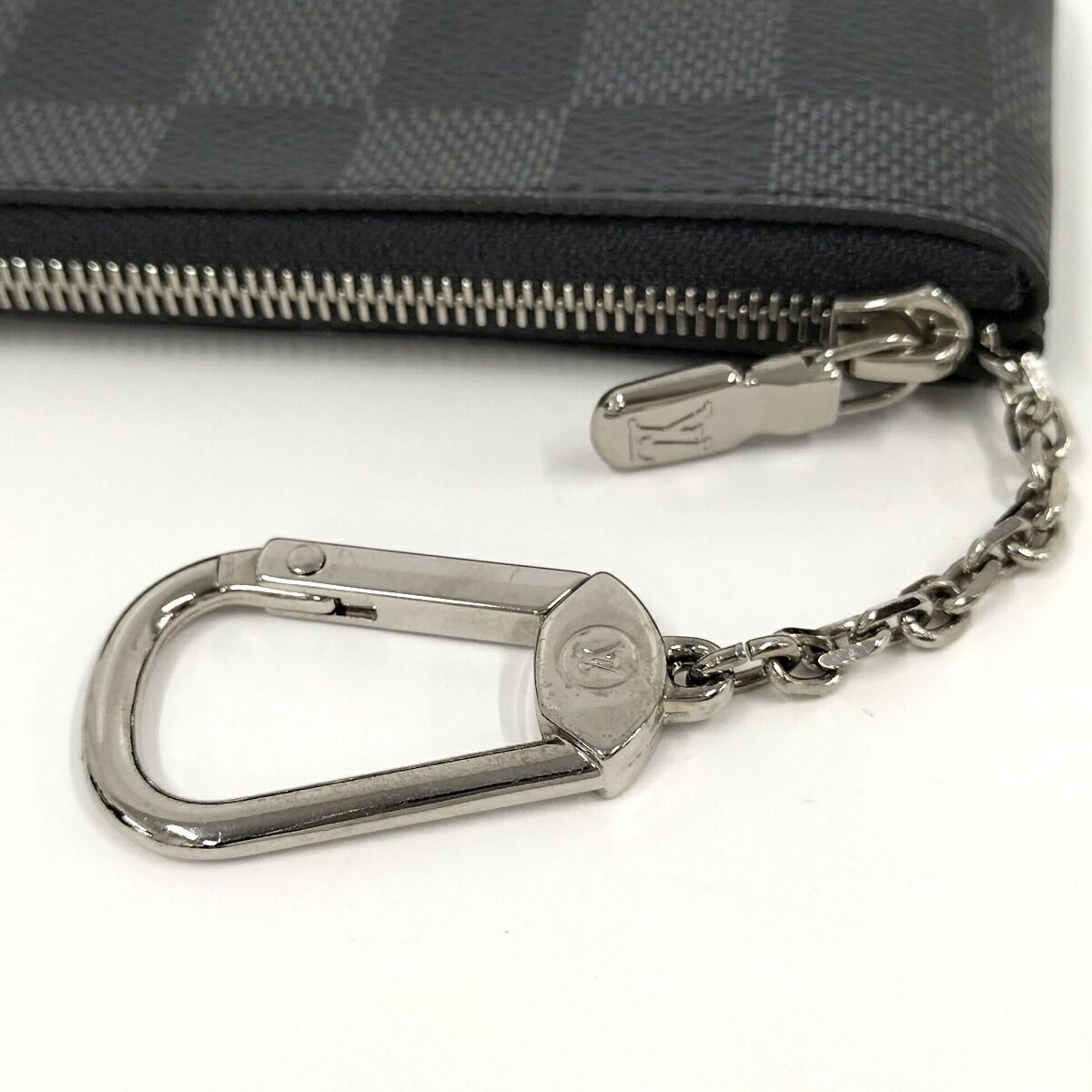 LOUIS VUITTON キーリング付きコインケース ポシェットクレ ダミエグラ