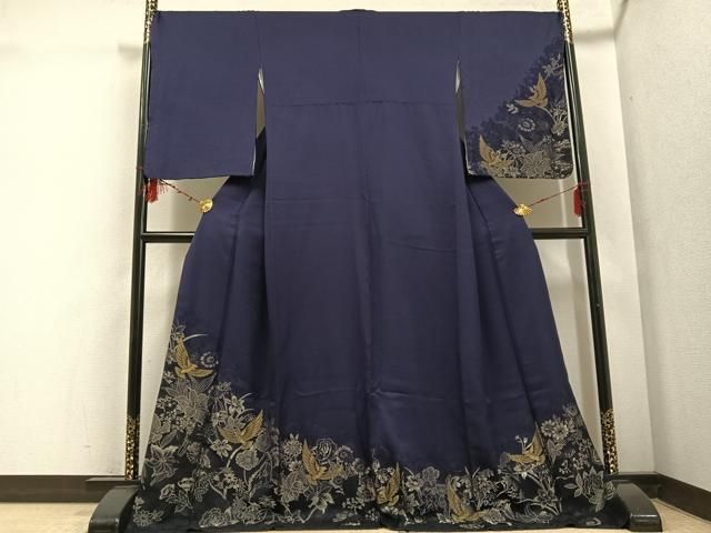 平和屋着物●染色作家　斉藤三才　振袖　三才鳥　暈し染め　正絹　逸品　未使用　AABE0141cs 平和屋着物○染色作家 斉藤三才 振袖 三才鳥 暈し染め 正絹 逸品