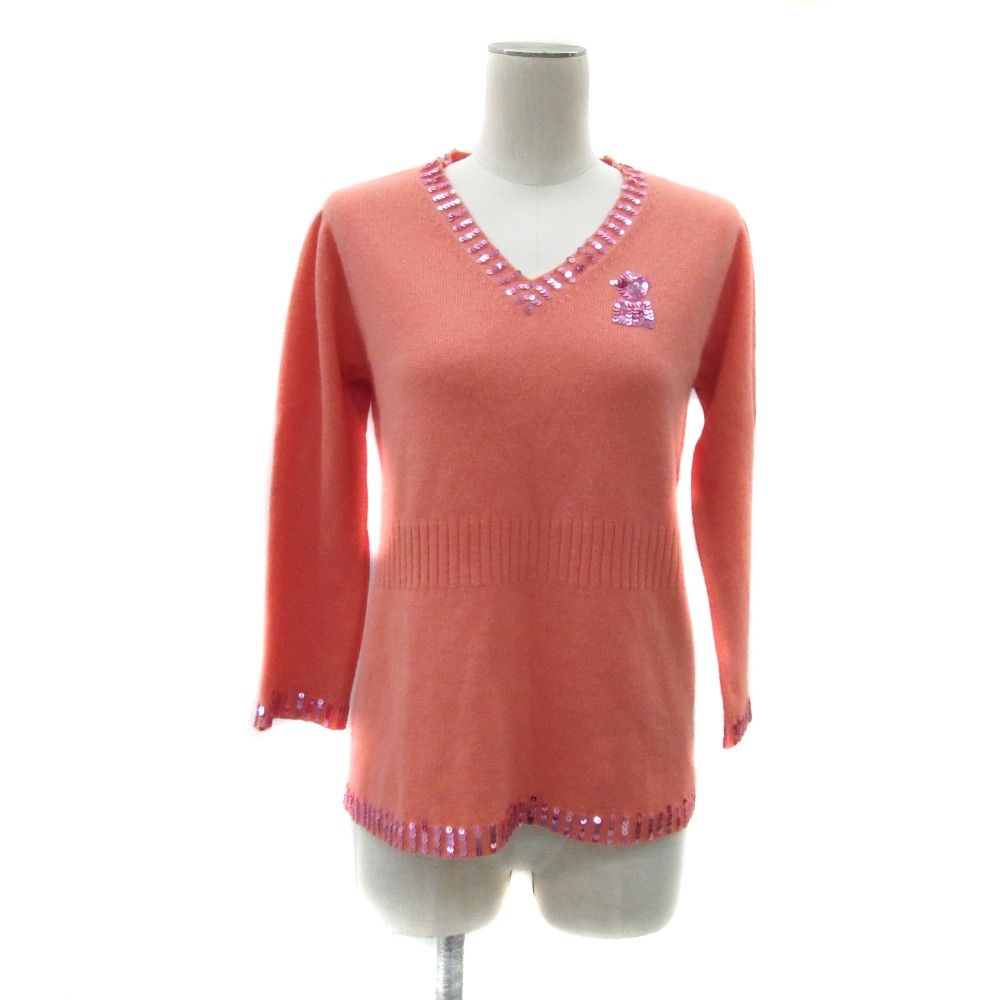 ピッコーネ PICONE ニット セーター Vネック ウール混 アンゴラ混 38 M