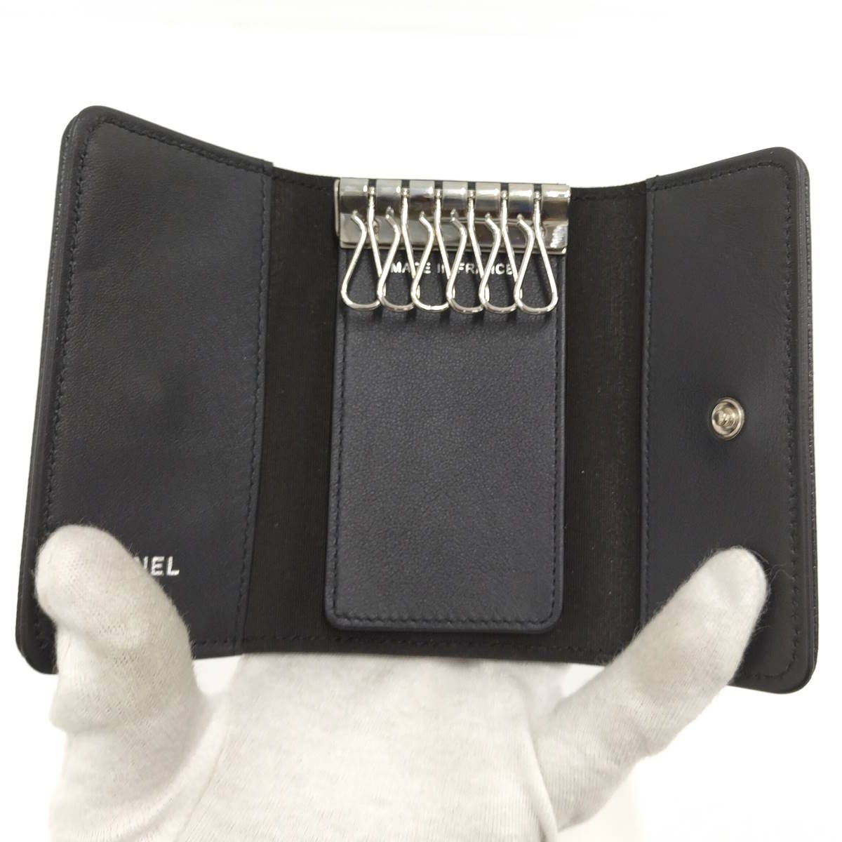 CHANEL セブルガ ココマーク 6連キーケース キャビアスキン ブラック