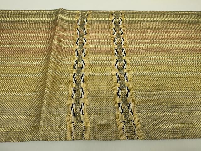 平和屋着物○ひなや工房 くむ・あむ・おる 伊豆蔵明彦 太鼓柄袋帯 横段