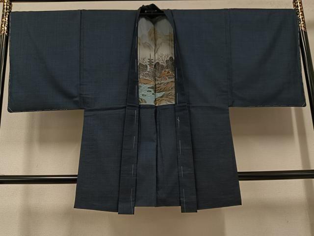 平和屋着物○男性 本場大島紬 アンサンブル 100亀甲 総詰め 正絹 逸品