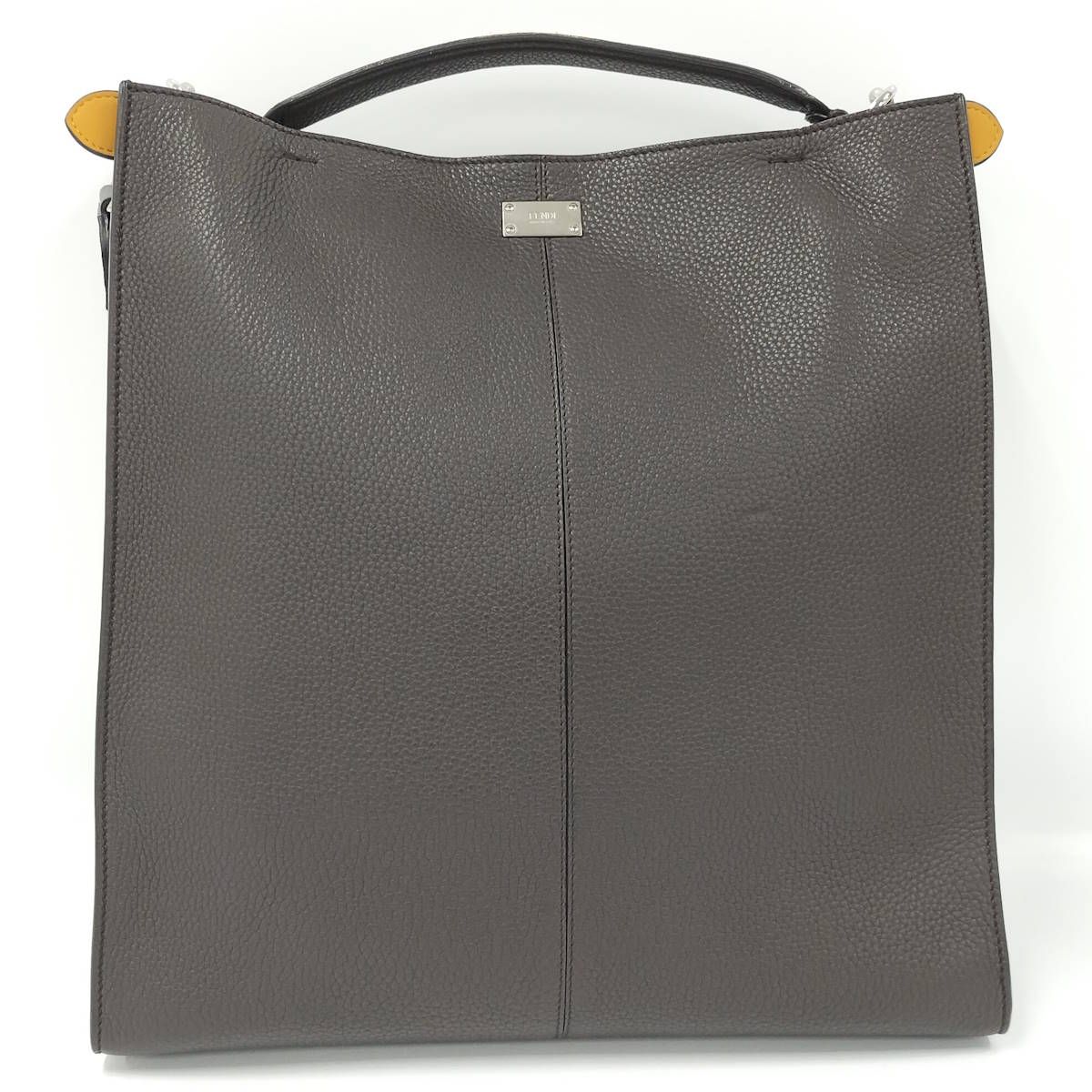 FENDI ピーカブー エッグ 2WAY ショルダーバッグ レザー ブラウン