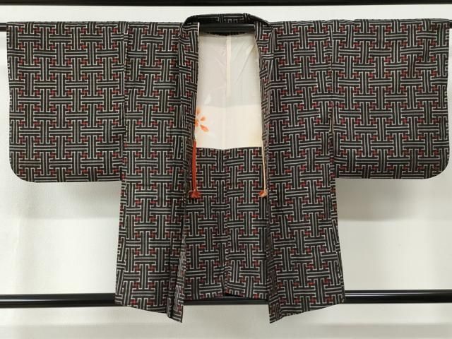 平和屋着物○本場大島紬 龍郷絣 秋名バラ アンサンブル 正絹 逸品