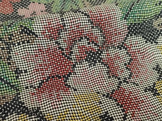 平和屋着物○本場大島紬 7マルキ 花尽くし 正絹 逸品 未使用