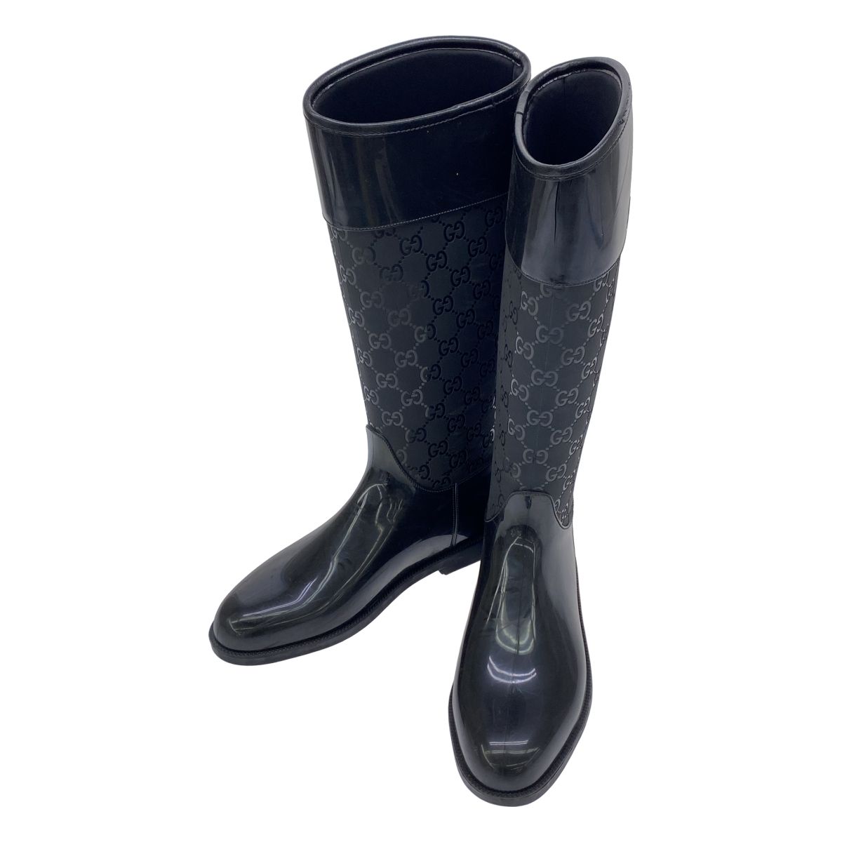 GUCCI グッチ GGシグネチャーレインブーツ ブラック 36 - メルカリ