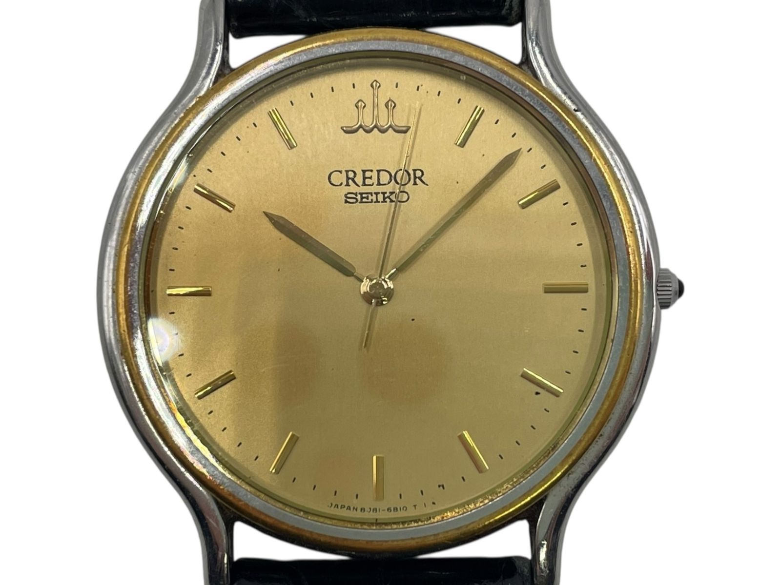 □SEIKO CREDOR クレドール 8J81-6B00 メンズ 腕時計 ゴールド文字盤 